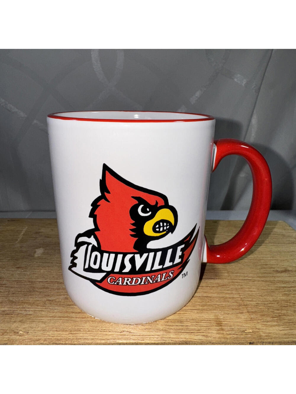 University of Louisville Cardinals - 10 oz. White Coffee Mug - Red Bird
